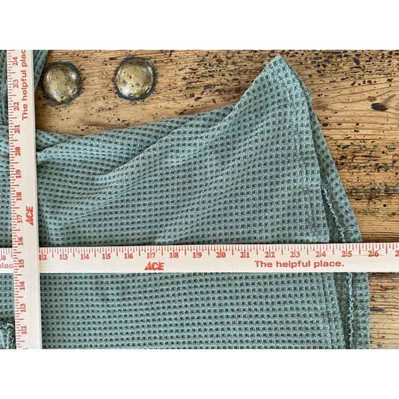 Hailey & Co Womens Green Blouse 1X‎ waffle 3/4 sleeve v-neck nylon pullover - Picture 5 of 6